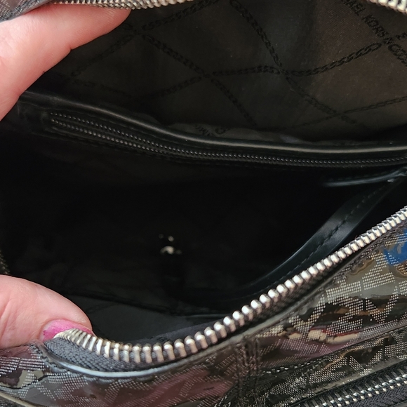 Michael Kors Black and Silver Monogram Backpack■ Firm■ main image 6